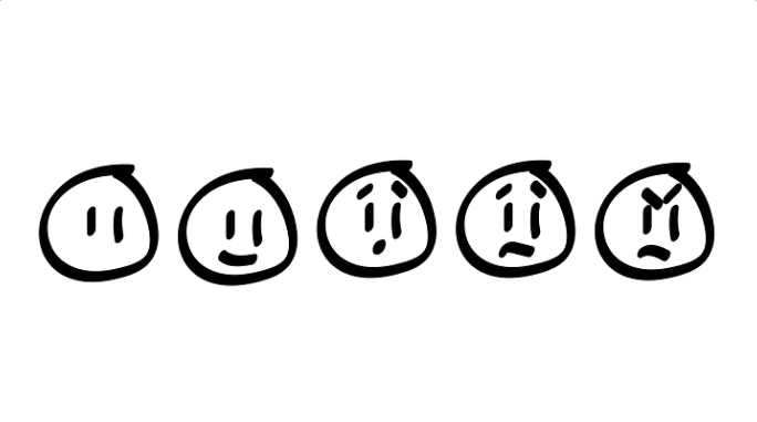 Faces with different emotions.